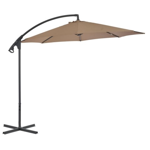 PARASOL WISZĄCY ZE STALOWYM SŁUPKIEM 300CM KOLOR TAUPE