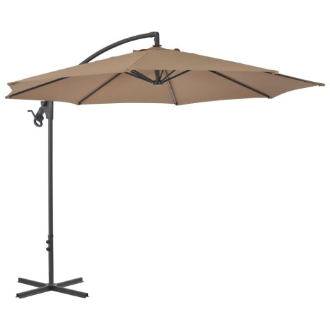 PARASOL WISZĄCY ZE STALOWYM SŁUPKIEM 300CM KOLOR TAUPE