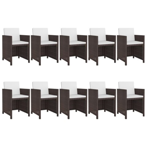 11-CZ. ZESTAW MEBLI OGRODOWYCH Z PODUSZKAMI RATTAN PE BRĄZOWY