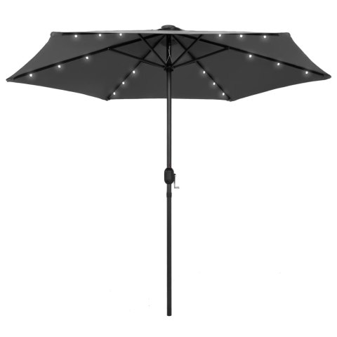 PARASOL OGRODOWY Z LED I ALUMINIOWYM SŁUPKIEM 270CM ANTRACYT
