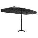 PARASOL OGRODOWY NA SŁUPKU ALUMINIOWYM 460X270CM ANTRACYTOWY