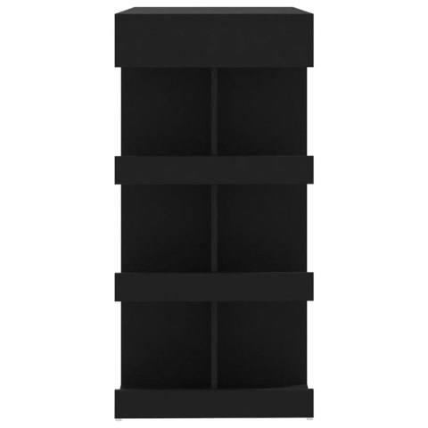 STOLIK BAROWY Z PÓŁKAMI CZARNY 100X50X1015CM