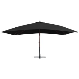 WISZĄCY PARASOL NA DREWNIANYM SŁUPKU 400X300CM CZARNY