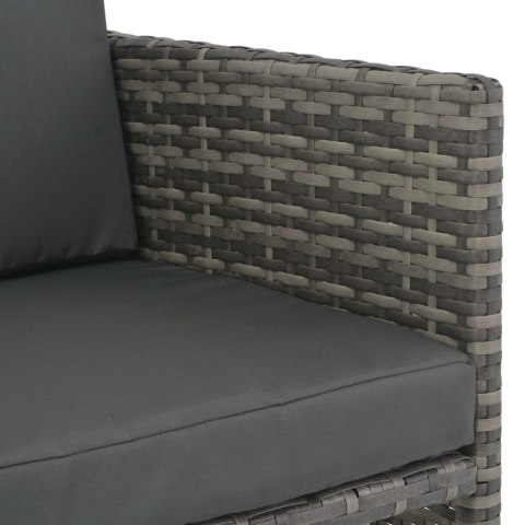 7-CZĘŚCIOWY ZESTAW MEBLI OGRODOWYCH + PODUSZKI RATTAN PE SZARY