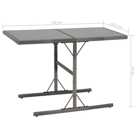 7-CZĘŚCIOWY ZESTAW MEBLI OGRODOWYCH + PODUSZKI RATTAN PE SZARY