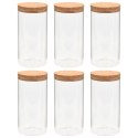 SZKLANE SŁOJE Z KORKOWĄ POKRYWKĄ 6SZT 1400ML