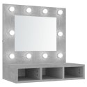 SZAFKA Z LUSTREM I OŚWIETLENIEM LED SZARY BETON 60X31,5X62CM