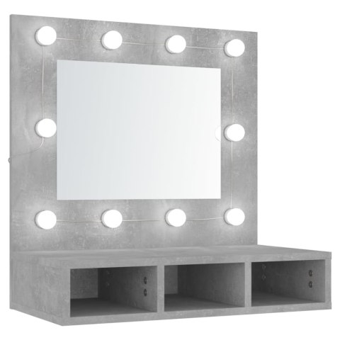 SZAFKA Z LUSTREM I OŚWIETLENIEM LED SZARY BETON 60X31,5X62CM