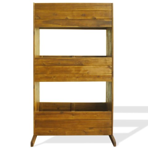 PODWYŻSZONA DONICA OGRODOWA 3-POZIOMOWA LITE DREWNO AKACJOWE