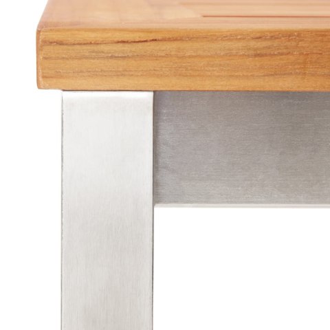 STOŁKI BAROWE 4 SZT LITE DREWNO AKACJOWE I STAL NIERDZEWNA