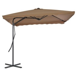 PARASOL OGRODOWY NA SŁUPKU STALOWYM 250X250CM KOLOR TAUPE
