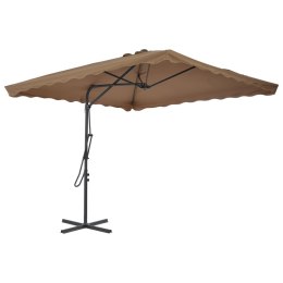 PARASOL OGRODOWY NA SŁUPKU STALOWYM 250X250CM KOLOR TAUPE