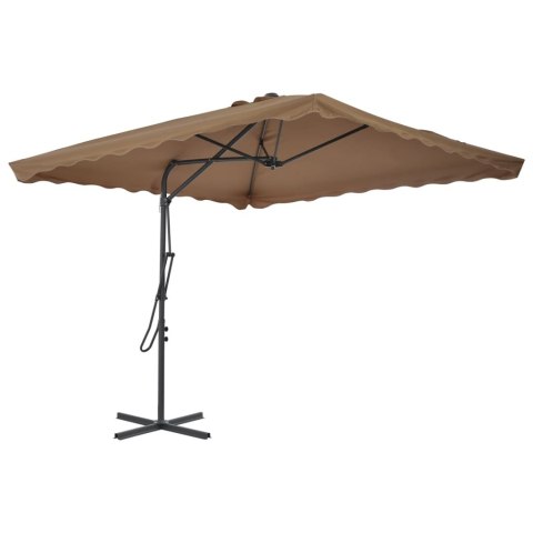 PARASOL OGRODOWY NA SŁUPKU STALOWYM 250X250CM KOLOR TAUPE
