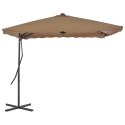 PARASOL OGRODOWY NA SŁUPKU STALOWYM 250X250CM KOLOR TAUPE