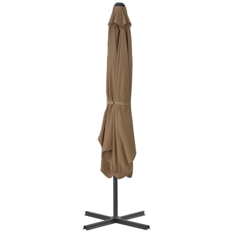 PARASOL OGRODOWY NA SŁUPKU STALOWYM 250X250CM KOLOR TAUPE