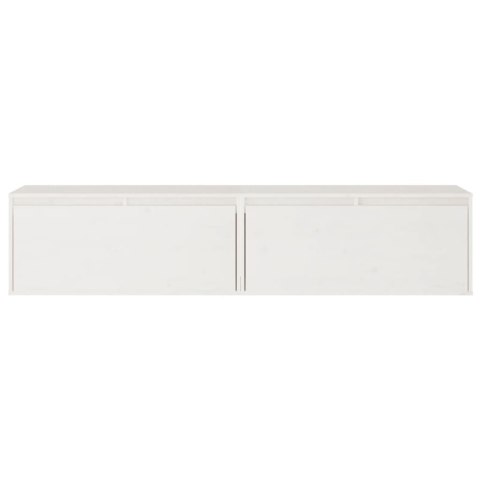 SZAFKI ŚCIENNE 2SZT BIAŁE 80X30X35CM DREWNO SOSNOWE