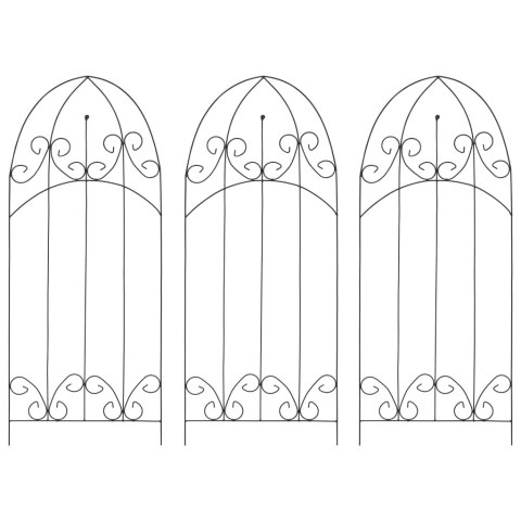 DRABINKI NA ROŚLINY PNĄCE 3SZT CZARNE 40X100CM ŻELAZO