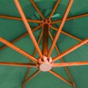 PARASOL OGRODOWY WISZĄCY 350CM DREWNIANY ZIELONY