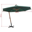 PARASOL OGRODOWY WISZĄCY 350CM DREWNIANY ZIELONY