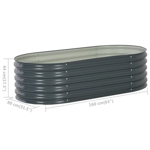 PODWYŻSZONA DONICA Z GALWANIZOWANEJ STALI 160X80X44CMSZARA