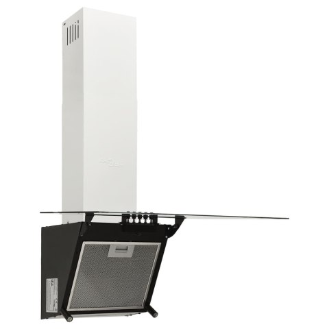 ŚCIENNY OKAP KUCHENNY 60CM STAL I HARTOWANE SZKŁO CZARNY