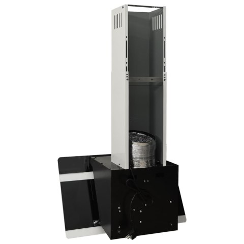 ŚCIENNY OKAP KUCHENNY 60CM STAL I HARTOWANE SZKŁO CZARNY