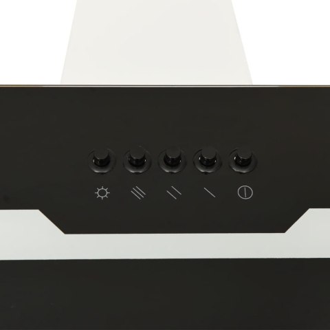 ŚCIENNY OKAP KUCHENNY 60CM STAL I HARTOWANE SZKŁO CZARNY