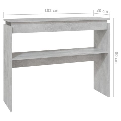 STOLIK KONSOLOWY SZARY BETON 102X30X80CM