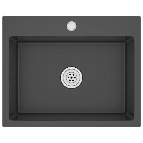 RĘCZNIE ROBIONY ZLEW KUCHENNY CZARNY STAL NIERDZEWNA