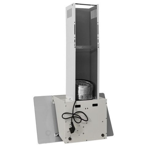 ŚCIENNY OKAP KUCHENNY 60CM STAL I HARTOWANE SZKŁO BIAŁY