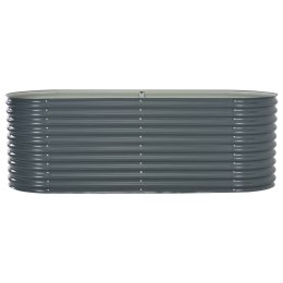 PODWYŻSZONA DONICA Z GALWANIZOWANEJ STALI 240X80X81CMSZARA