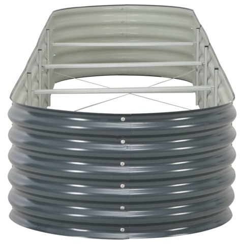 PODWYŻSZONA DONICA Z GALWANIZOWANEJ STALI 400X80X44CMSZARA