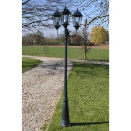 STOJĄCA LAMPA OGRODOWA 3-RAMIENNA, 230CM CIEMNOZIELONA/CZARNA