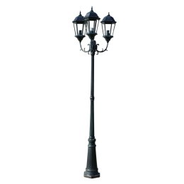 STOJĄCA LAMPA OGRODOWA 3-RAMIENNA, 230CM CIEMNOZIELONA/CZARNA
