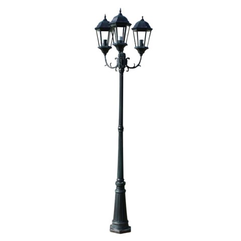 STOJĄCA LAMPA OGRODOWA 3-RAMIENNA, 230CM CIEMNOZIELONA/CZARNA