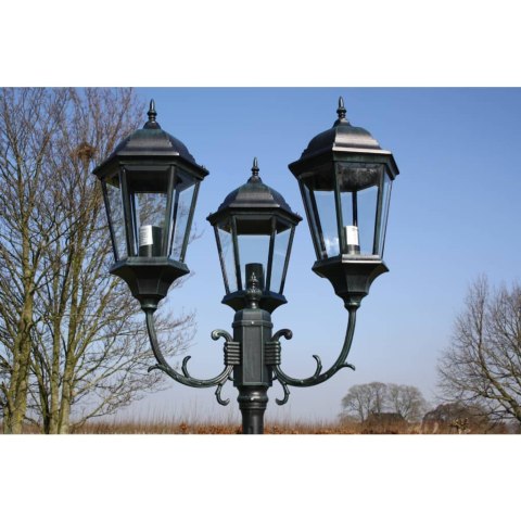 STOJĄCA LAMPA OGRODOWA 3-RAMIENNA, 230CM CIEMNOZIELONA/CZARNA