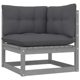 OGRODOWE SIEDZISKO NAROŻNE Z ANTRACYTOWYMI PODUSZKAMI SOSNOWE