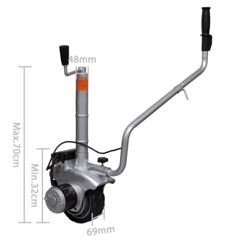 ALUMINIOWE KOŁO PODPOROWE/MANEWROWE DO PRZYCZEPY 12 V 350 W