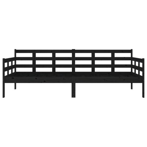 ŁÓŻKO DZIENNE CZARNE LITE DREWNO SOSNOWE 90X200CM