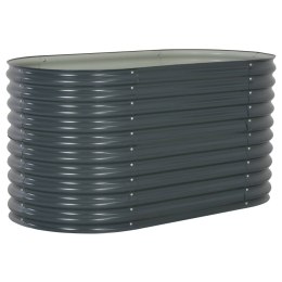 PODWYŻSZONA DONICA Z GALWANIZOWANEJ STALI 160X80X81CMSZARA