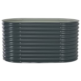 PODWYŻSZONA DONICA Z GALWANIZOWANEJ STALI 160X80X81CMSZARA