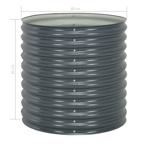 PODWYŻSZONA DONICA Z GALWANIZOWANEJ STALI 80X80X81CMSZARA