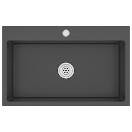 RĘCZNIE ROBIONY ZLEW KUCHENNY CZARNY STAL NIERDZEWNA