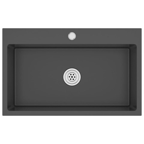 RĘCZNIE ROBIONY ZLEW KUCHENNY CZARNY STAL NIERDZEWNA