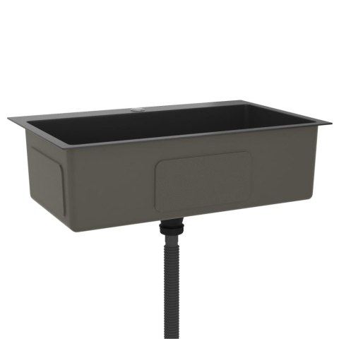 RĘCZNIE ROBIONY ZLEW KUCHENNY CZARNY STAL NIERDZEWNA