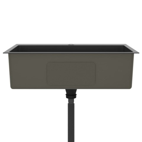 RĘCZNIE ROBIONY ZLEW KUCHENNY CZARNY STAL NIERDZEWNA