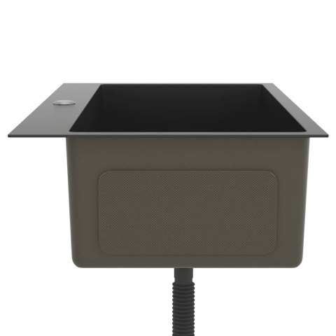 RĘCZNIE ROBIONY ZLEW KUCHENNY CZARNY STAL NIERDZEWNA