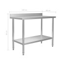 KUCHENNY STÓŁ ROBOCZY Z RANTEM 120X60X93CM STAL NIERDZEWNA