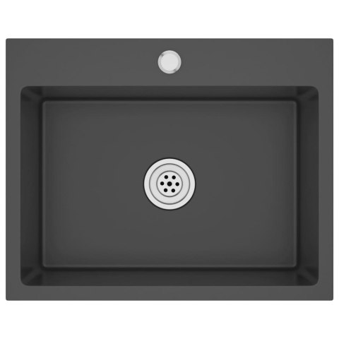 RĘCZNIE ROBIONY ZLEW KUCHENNY CZARNY STAL NIERDZEWNA