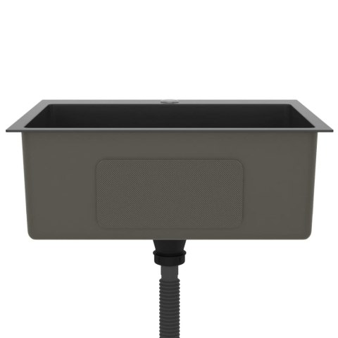 RĘCZNIE ROBIONY ZLEW KUCHENNY CZARNY STAL NIERDZEWNA